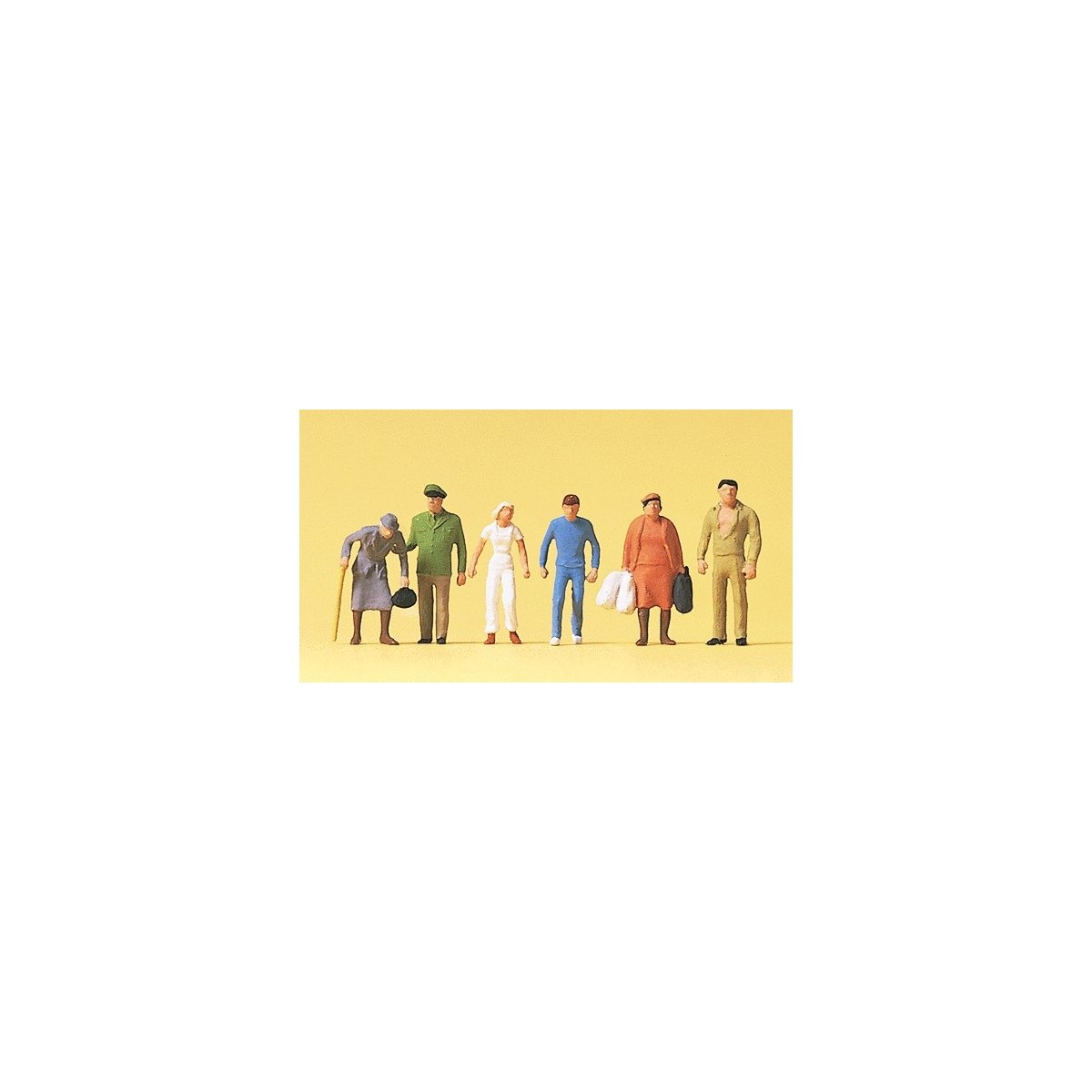 Pedestrians -- Passers-by w/Policeman, HO, Preiser Kg 14023