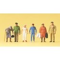 Pedestrians -- Passers-by w/Policeman, HO, Preiser Kg 14023