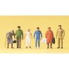 Pedestrians -- Passers-by w/Policeman, HO, Preiser Kg 14023