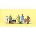 Passengers -- Travelers in Winter Clothing pkg(6), HO, Preiser Kg 14038