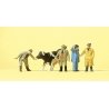 Working People -- Cattle At Market w/Figures pkg(5), HO, Preiser Kg 14039