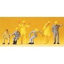 People Working -- Crane Personnel pkg(6), HO, Preiser Kg 14128