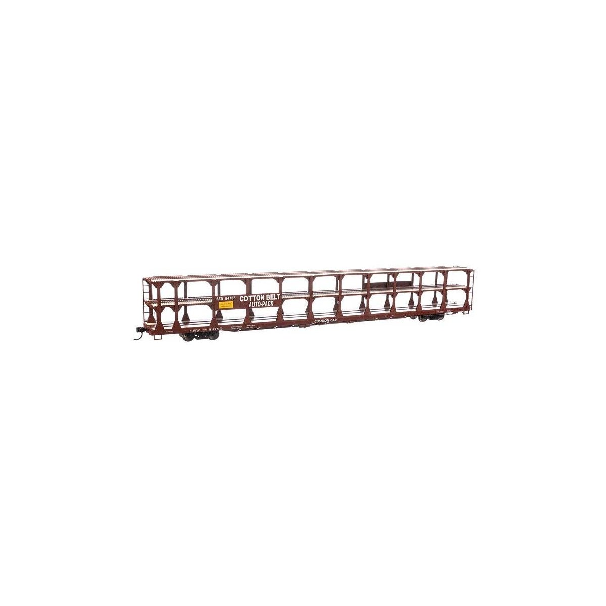 89′ Flatcar w/Tri-Level Open Auto Rack - Ready to Run -- Southern Pacific(TM) Rack St. Louis Sou, HO, WalthersMainline 8221