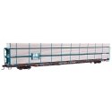89′ Flatcar w/Tri-Level Shielded Auto Rack - Ready to Run -- Boston & Maine 908816, TTKX flatcar, HO, WalthersMainline 8301