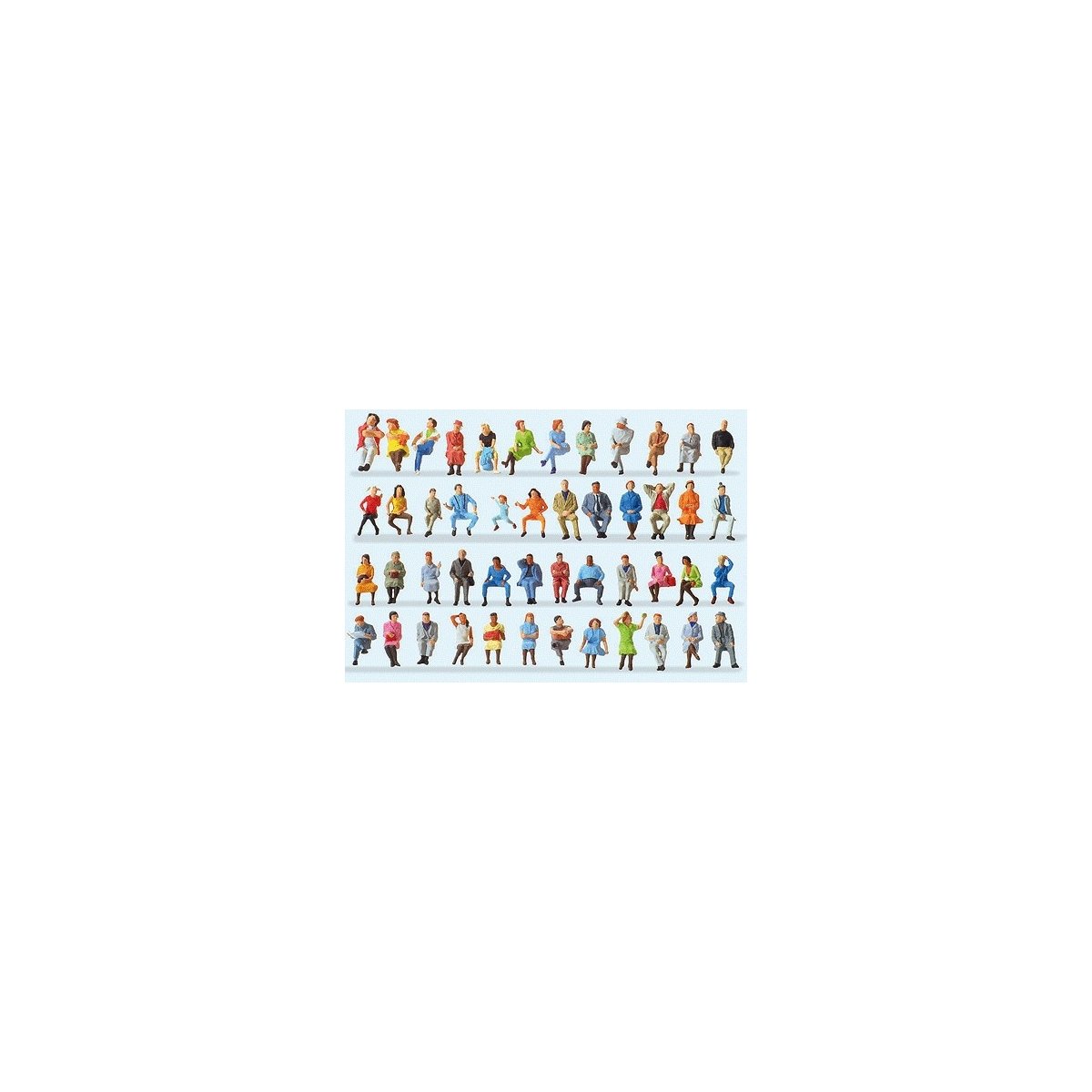 Passengers -- Seated Travellers pkg(48), HO, Preiser Kg 14418