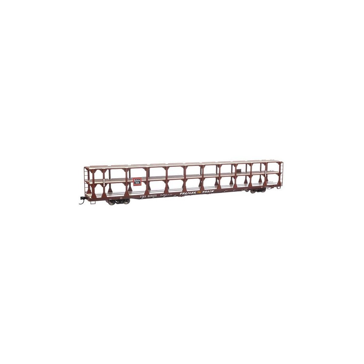 89′ Flatcar w/Tri-Level Open Auto Rack - Ready to Run -- Chicago, Burlington & Quincy / Trailer-, HO, WalthersMainline 8201