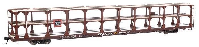 89′ Flatcar w/Tri-Level Open Auto Rack - Ready to Run -- Chicago, Burlington & Quincy / Trailer-, HO, WalthersMainline 8201