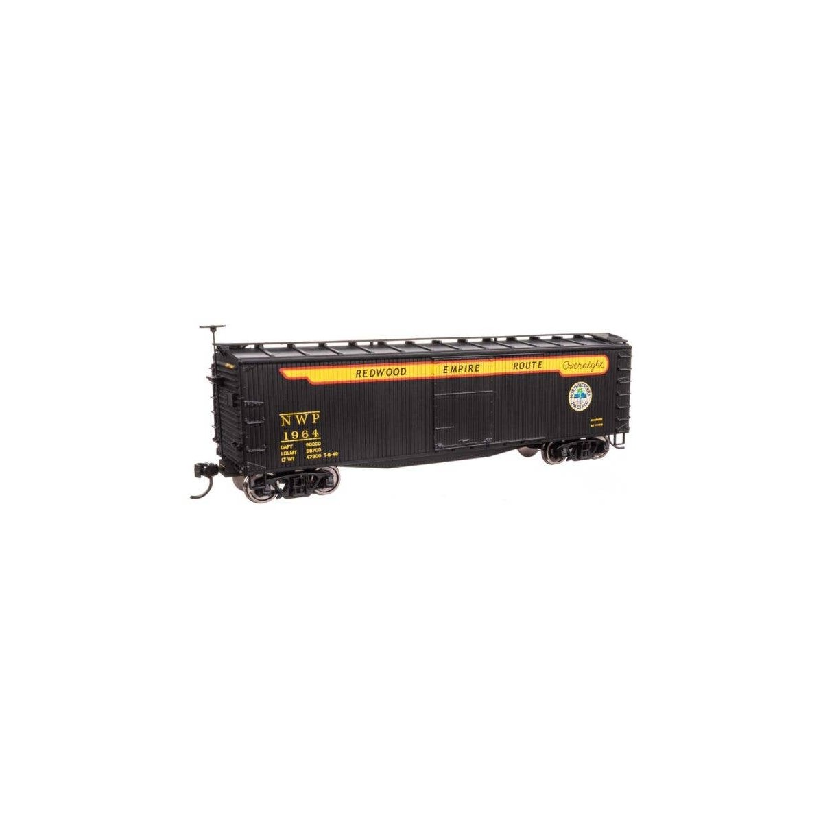 40′ Double Sheathed Wood Boxcar - Ready to Run -- Northwestern Pacific 1964, HO, WalthersMainline 40189
