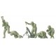 Military - Former German Army WWII - Unpainted Figures -- Mortar Crew, HO, Preiser Kg 16540