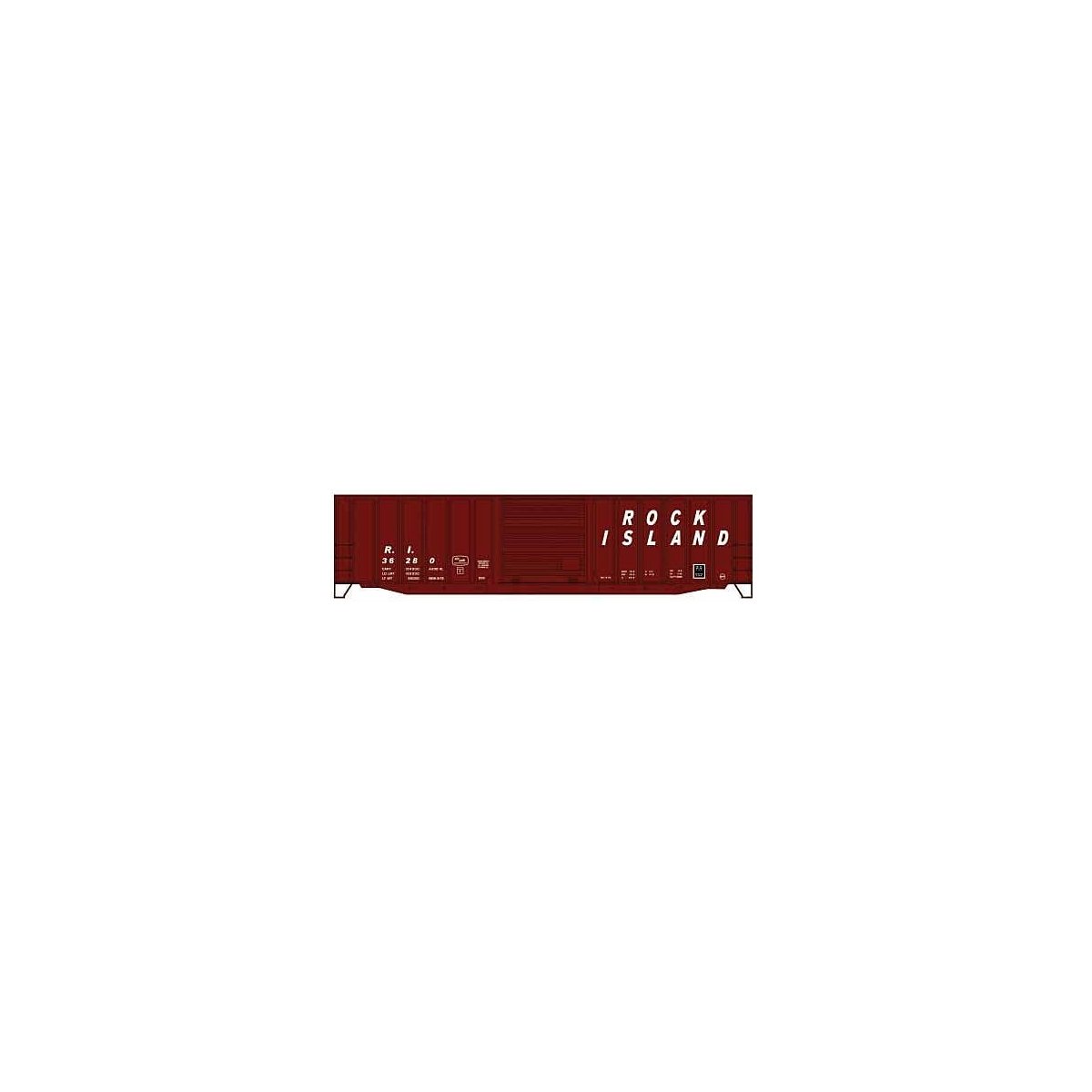 50′ Exterior-Post Modern Boxcar - Kit -- Rock Island 36280 (Boxcar Red, Italic Lettering), HO, Accurail Inc 81881