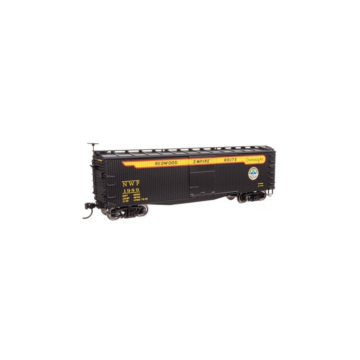 40′ Double Sheathed Wood Boxcar - Ready to Run -- Northwestern Pacific 1989, HO, WalthersMainline 40190