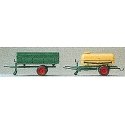 Trailer -- Single-Axle Dump & Tank Trailers, HO, Preiser Kg 17917