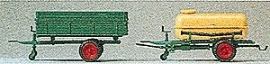 Trailer -- Single-Axle Dump & Tank Trailers, HO, Preiser Kg 17917