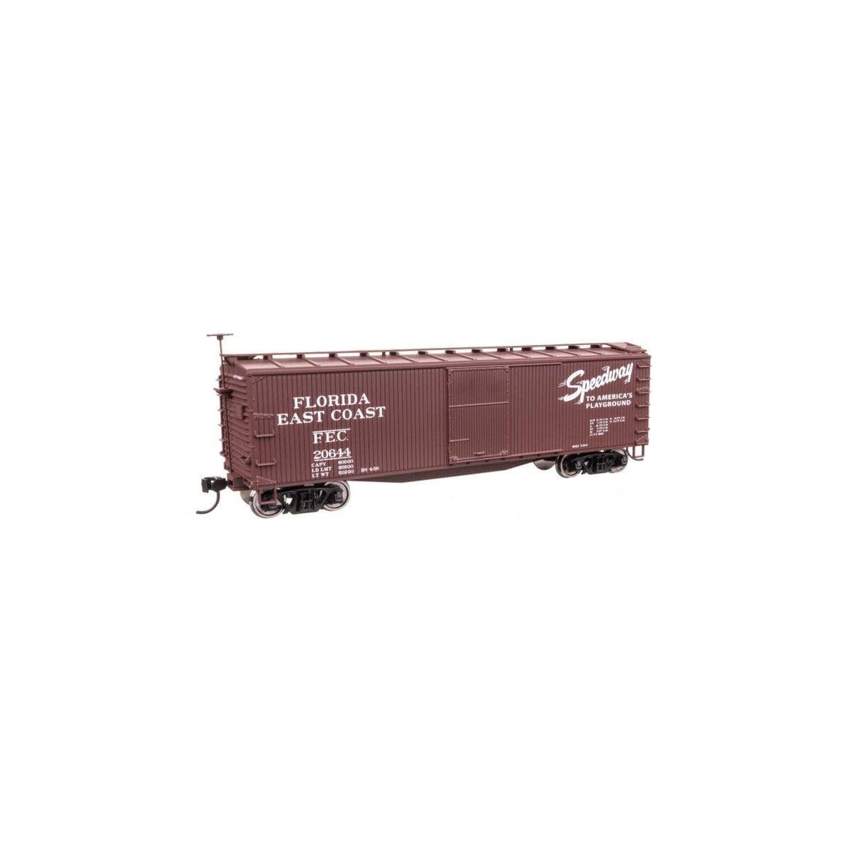 40′ Double Sheathed Wood Boxcar - Ready to Run -- Florida East Coast 20644, HO, WalthersMainline 40182