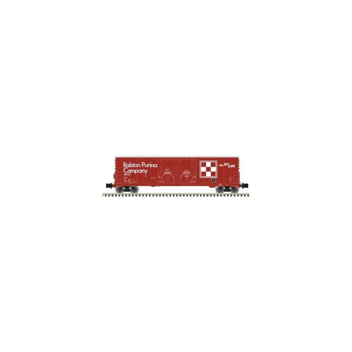 Evans 53′ Double Plug-Door Boxcar - Master(R) -- Ralson Purina 114 (red, white), Z, Atlas Model Railroad Co. 75000021