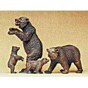 Brown Bears -- pkg(4), HO, Preiser Kg 20386