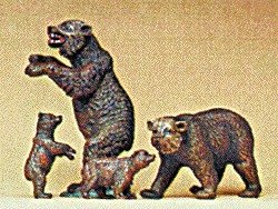 Brown Bears -- pkg(4), HO, Preiser Kg 20386