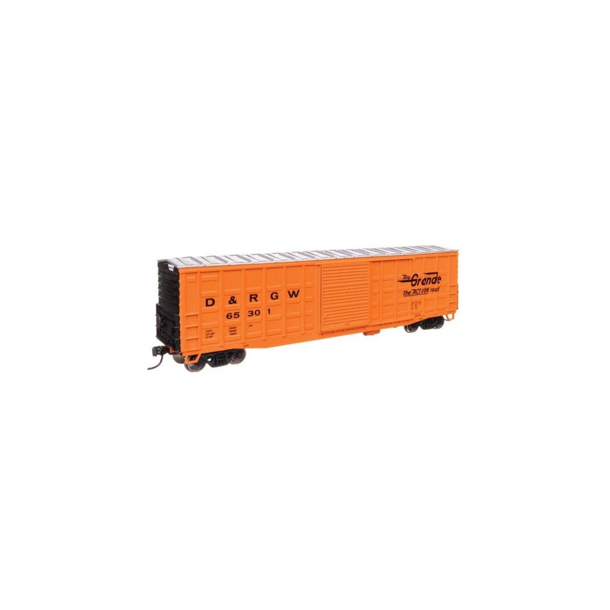 50′ Waffle Side Boxcar - Ready To Run -- Denver & Rio Grande Western (TM) 65301 (Youngstown Doo, HO, WalthersMainline 46710