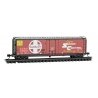 50′ Plug-Door Boxcar - Ready to Run -- Santa Fe 525249 (red, silver, white, black ends, large, N, Micro Trains Line 3200620