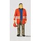 Individual Figure - Railway Personel -- Modern Switchman w/Safety Jacket - Hat Off, HO, Preiser Kg 28010