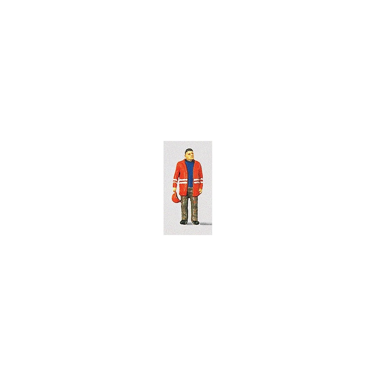 Individual Figure - Railway Personel -- Modern Switchman w/Safety Jacket - Hat Off, HO, Preiser Kg 28010