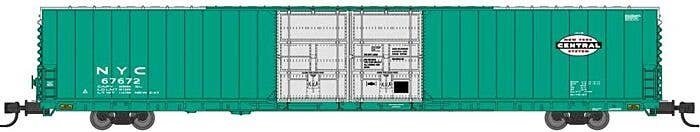 Pullman-Standard 86′ Auto Parts Double-Door Boxcar - Ready to Run -- New York Central 67672 (Jade G, N, Bluford Shops 86800