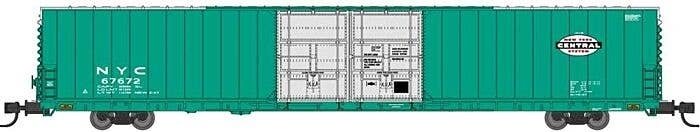 Pullman-Standard 86′ Auto Parts Double-Door Boxcar - Ready to Run -- New York Central 67649 (Jade G, N, Bluford Shops 86801