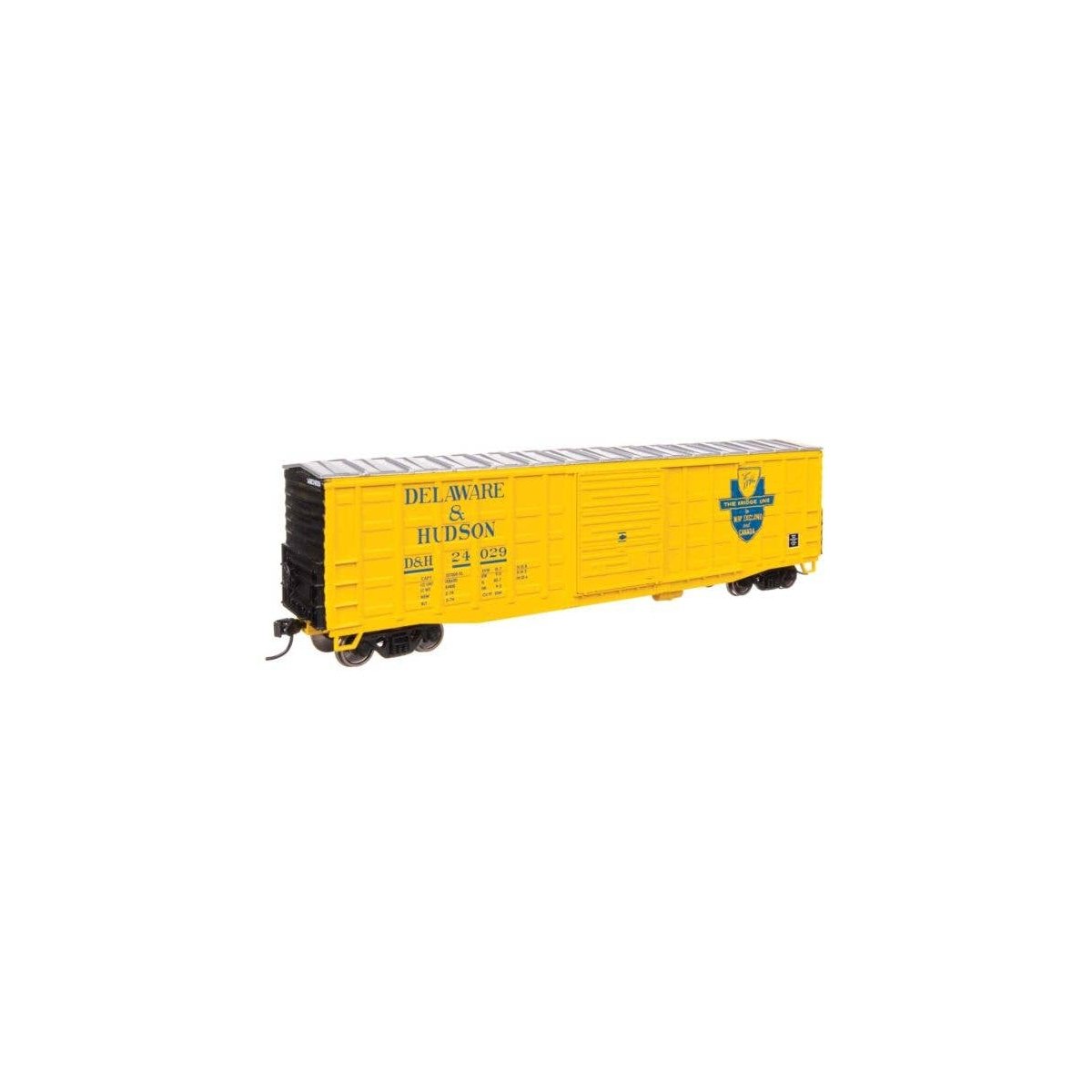 50′ Waffle Side Boxcar - Ready To Run -- Delaware & Hudson 24029 (Pullman-Standard Door), HO, WalthersMainline 46707