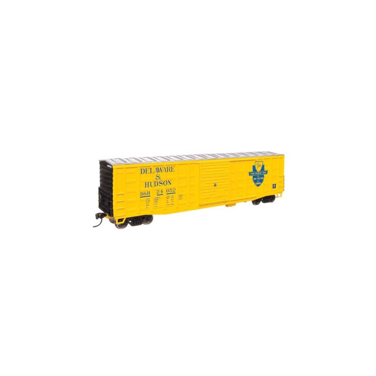 50′ Waffle Side Boxcar - Ready To Run -- Delaware & Hudson 24052 (Pullman-Standard Door), HO, WalthersMainline 46709