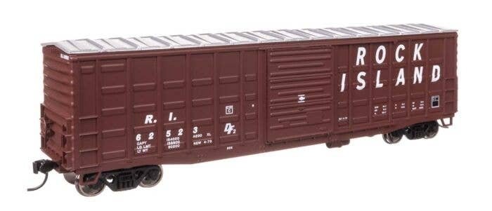 50′ Waffle Side Boxcar - Ready To Run -- Rock Island 62523 (Pullman-Standard Door), HO, WalthersMainline 46716