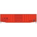 50′ Exterior-Post Modern Boxcar - Kit -- Illinois Central Gulf 501362 (orange, black, reporting Mar, HO, Accurail Inc 81882