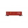 50′ Single-Door Boxcar No Roofwalk - Ready to Run -- Santa Fe 12711 (Boxcar Red, San Francisco Chief, HO, Rivarossi HR6661A
