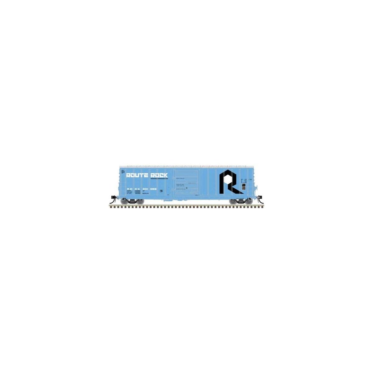 CNCF 5000 50′ Boxcar - Ready to Run - Master(R) -- Rock Island 301072 (blue, white, b, N, Atlas Model Railroad Co. 50007142