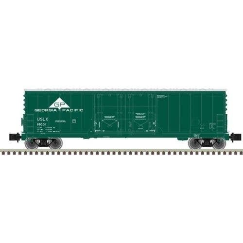 Evans 53′ Double Plug-Door Boxcar - Master(R) -- Georgia Pacific USLX 16020 (green, w, Z, Atlas Model Railroad Co. 75000026