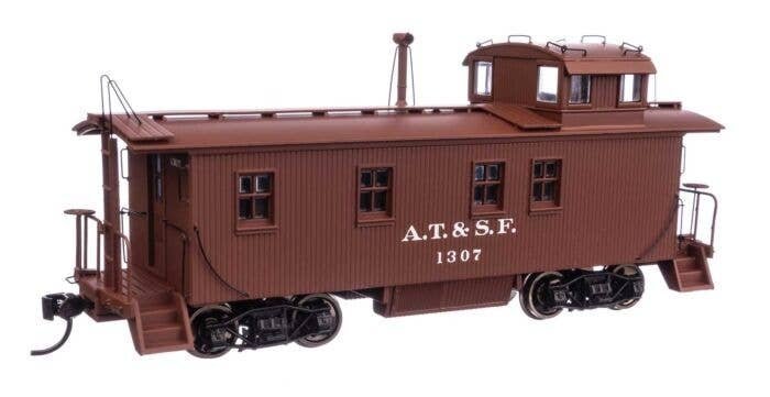 30′ ATSF 1300-Series Wood Caboose - Ready-to-Run -- Santa Fe 1307 (Pre-1938 Scheme, A. T. & S. F., HO, WalthersProto 103204