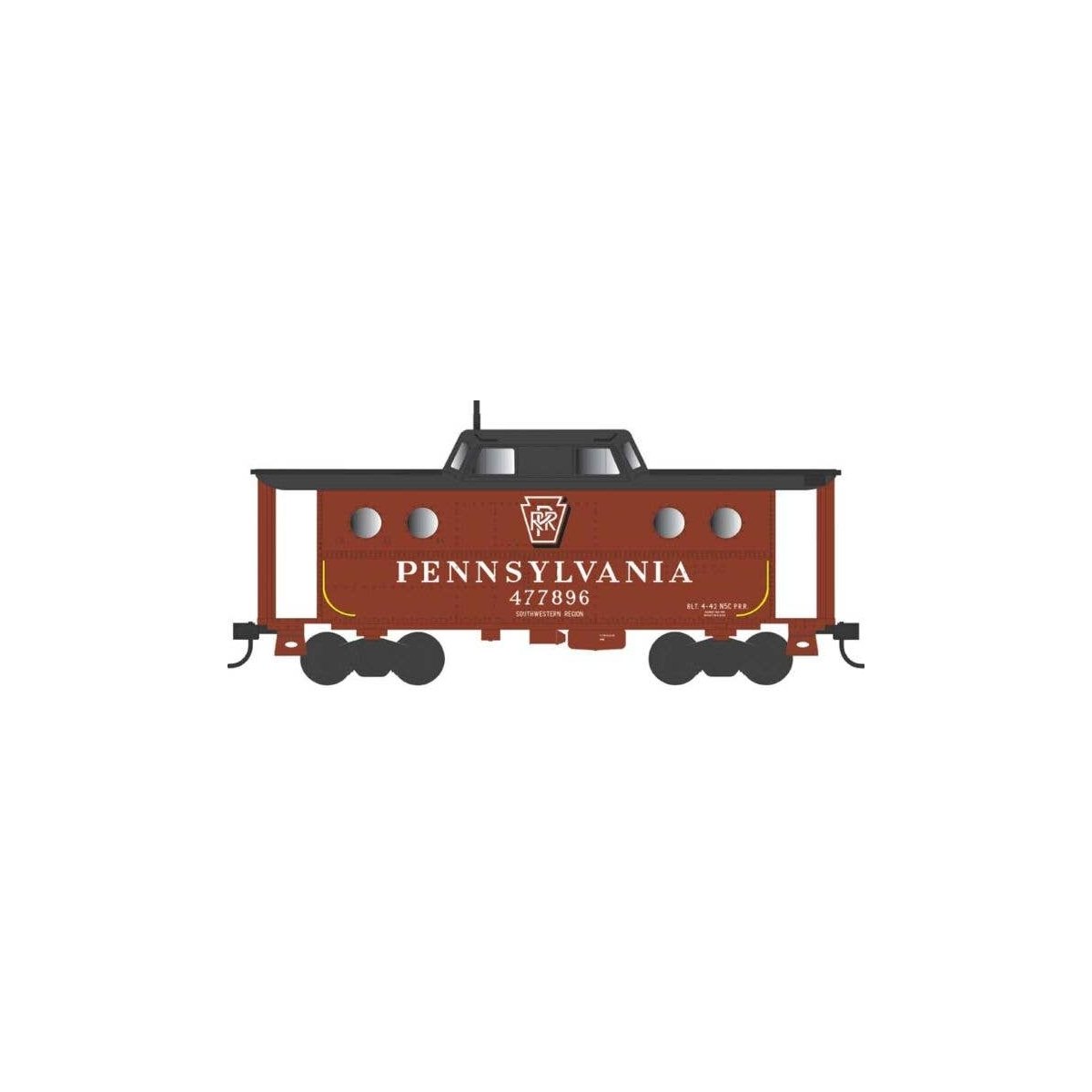 PRR Class N5C Steel Cabin Car (Caboose) - Ready to Run -- Pennsylvania Railroad 477896 , HO, Bowser Manufacturing Co. 43403