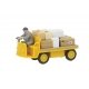 Electric Baggage Truck (Nonoperating) w/Driver & Load -- German Post Office (yellow) Era III, HO, Preiser Kg 28146