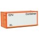 20′ Smooth-Side Container - Ready to Run -- Canadian National (white, black Noodle Logo), HO, Walthers SceneMaster 8653