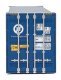45′ CIMC Container - Assembled -- Hanjin (blue, white), HO, Walthers SceneMaster 8561