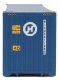 45′ CIMC Container - Assembled -- Hanjin (blue, white), HO, Walthers SceneMaster 8561
