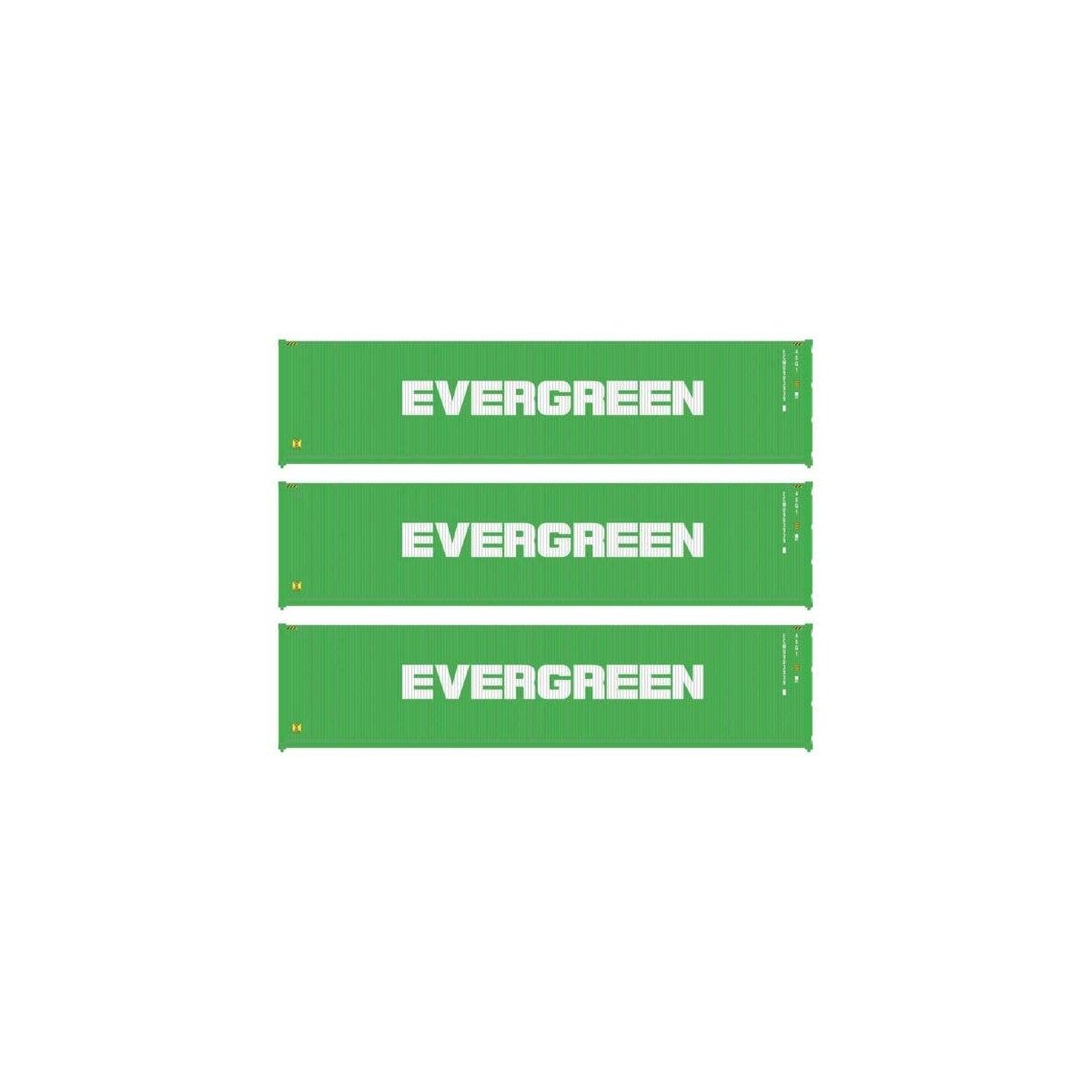 40′ Fully Corrugated Container - 3-Pack -- Evergreen, HO, Walthers SceneMaster 18250