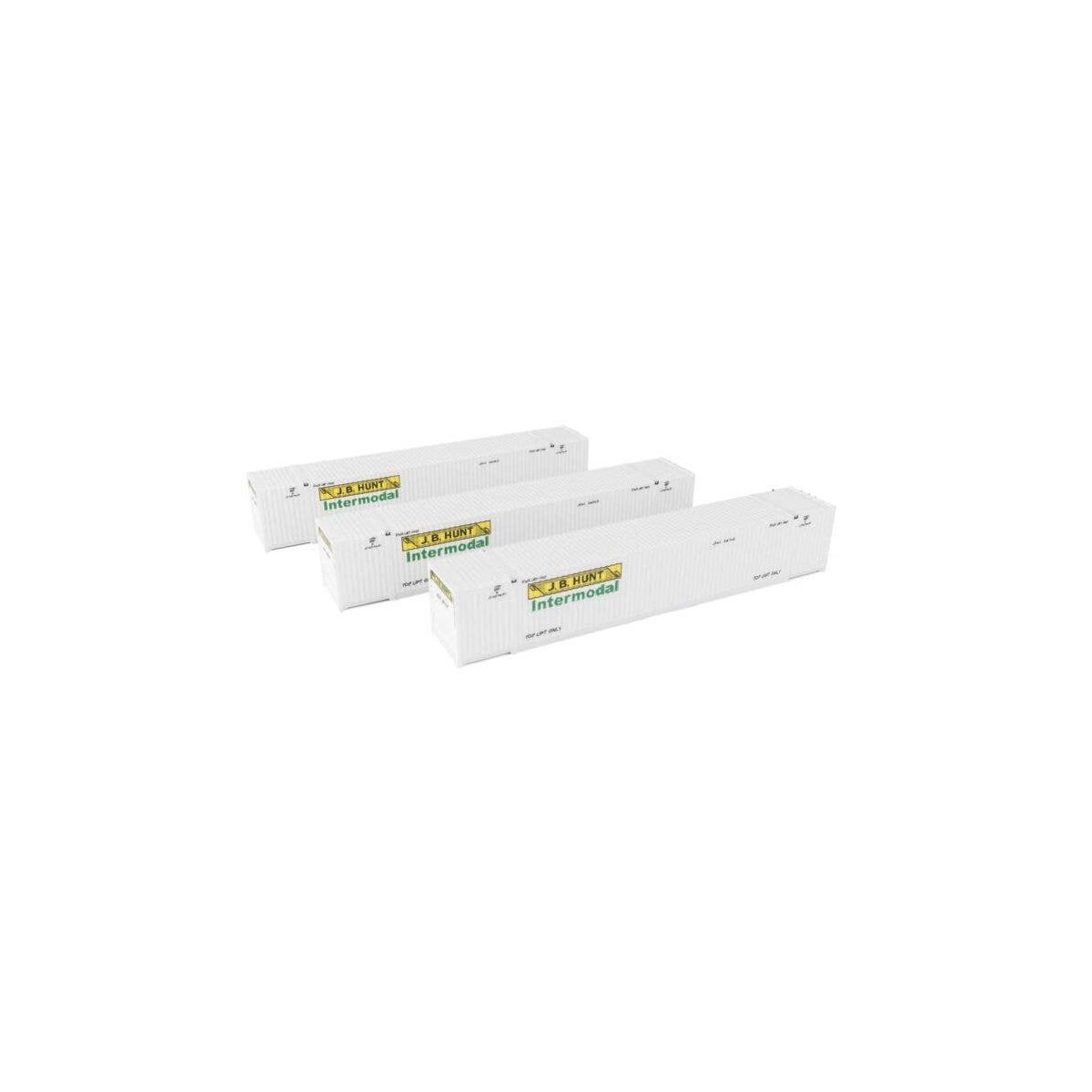 53′ Singamas Corrugated Side Container - 3-Pack -- JB Hunt, HO, Walthers SceneMaster 18504