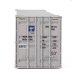 53′ Singamas Corrugated-Side Container - Assembled -- Tote (white, blue, gray), HO, Walthers SceneMaster 8538