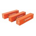 40′ Flat Panel Container - 3-Pack -- Hyundai, HO, Walthers SceneMaster 18203