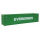 40′ Hi Cube Corrugated Side Container - Assembled -- Evergreen, HO, Walthers SceneMaster 8258