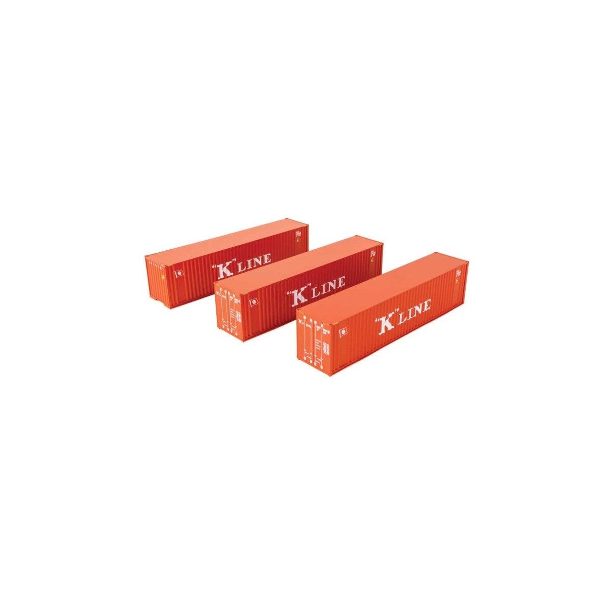 40′ Flat Panel Container - 3-Pack -- K-Line, HO, Walthers SceneMaster 18204