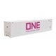 40′ Hi-Cube Smooth-Side Reefer Container - Assembled -- Ocean Network Express - ONE (white, , HO, Walthers SceneMaster 8364