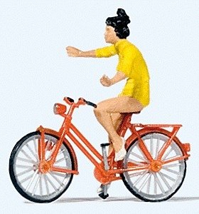 Look No Hands! -- With Bicycle, HO, Preiser Kg 28181