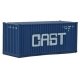 20′ Corrugated Container with Flat Panel - Assembled -- CAST (blue, white), HO, Walthers SceneMaster 8009