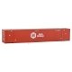 53′ Singamas Corrugated-Side Container - Assembled -- Hub Group (red, white), HO, Walthers SceneMaster 8521